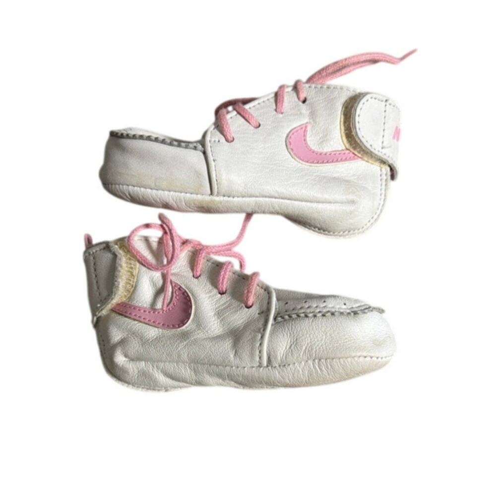 Vintage 1984? Nike Sweet Dreams leather baby crib shoes White Size 0 Pristine